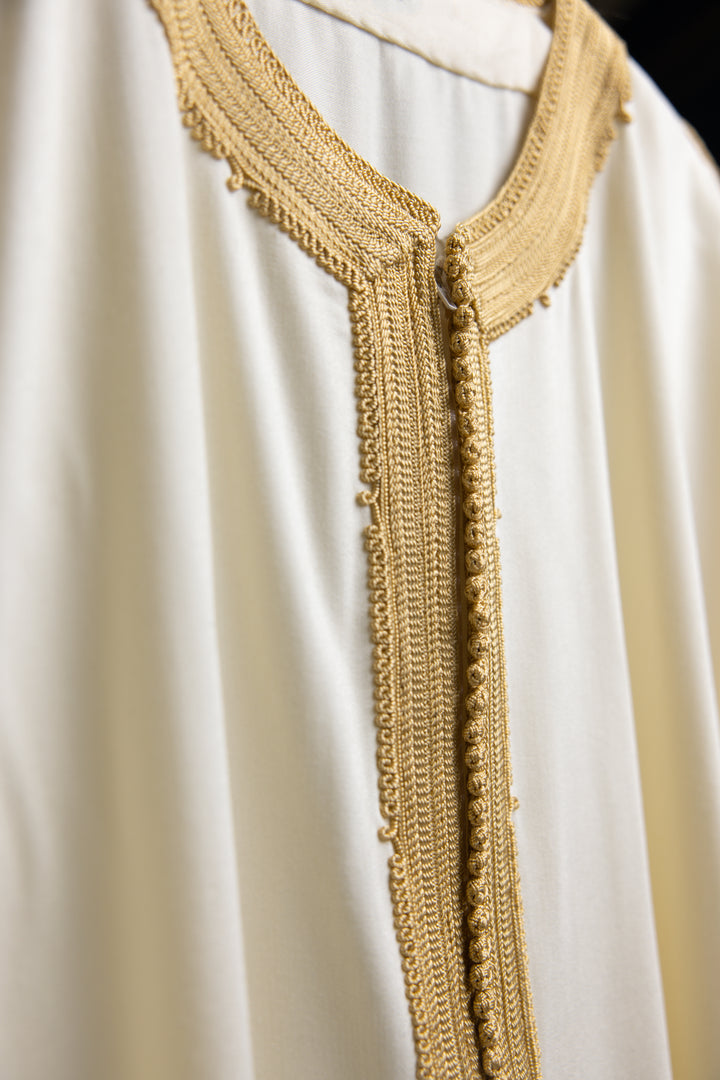 Caftan Men Fes Classic White Gold