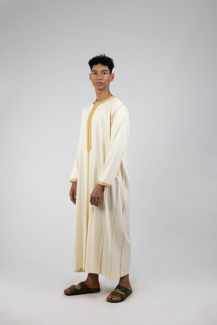 Caftan Men Fes Classic White Gold